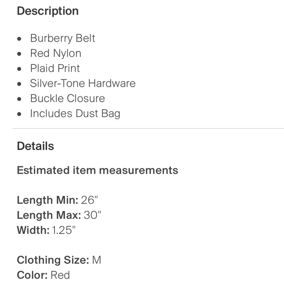 Burberry belt excellent condition - Picture 3 of 3